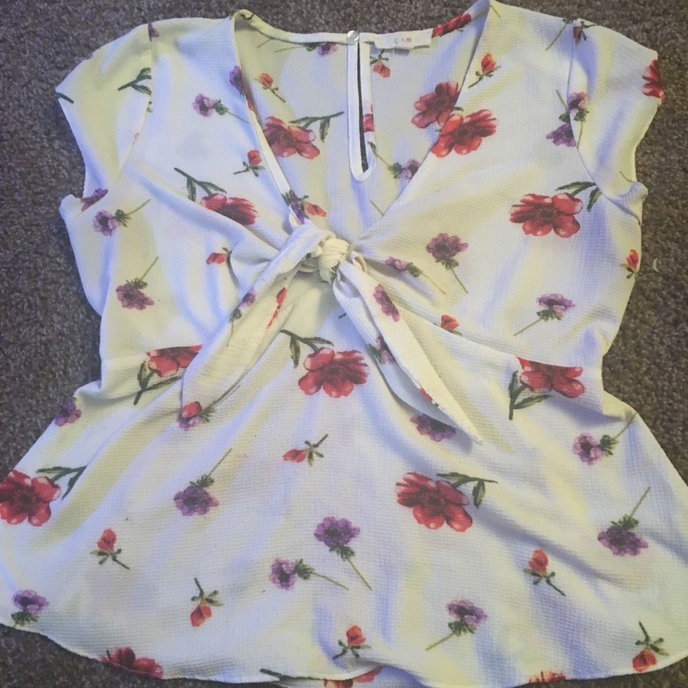 Cream floral shirt